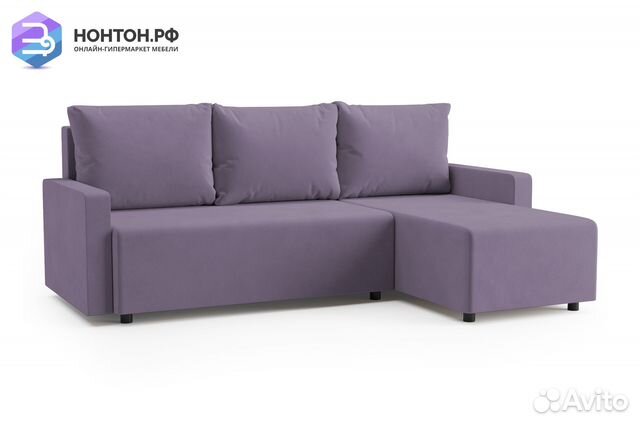 Диван угловой еврокнижка Мидгард сиреневый