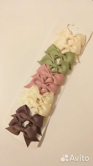 Бантики на заколках 10 шт в упаковке