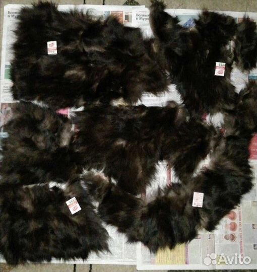 Кусочки меха чернобурки