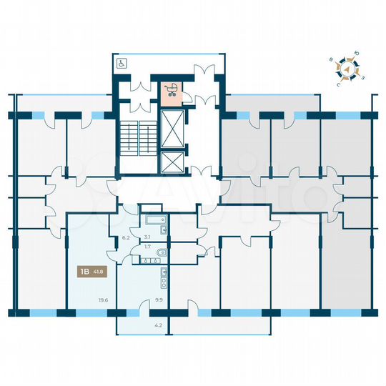 1-к. квартира, 41,8 м², 7/12 эт.