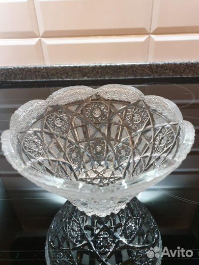 Ваза-салатник хрустальная винтаж