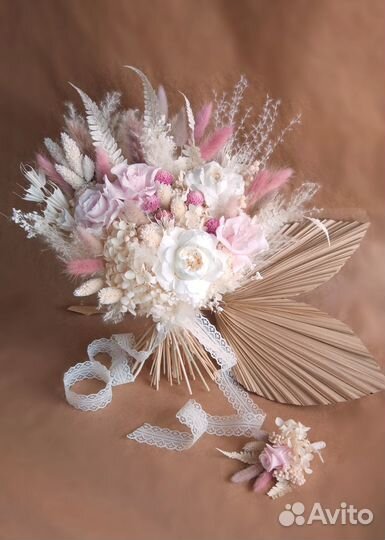 Букет невесты из стабилизированных цветов