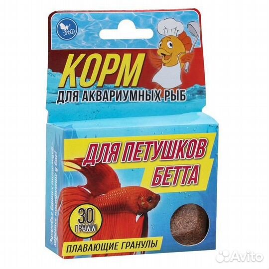 Корм повседневный для рыб петушков, 30 г, Бетта