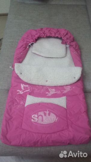Зимний конверт в коляску на овчине Шалуны