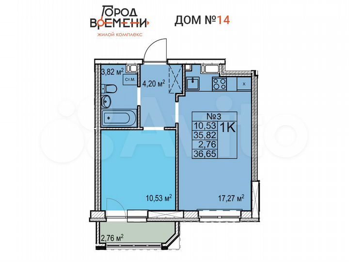 1-к. квартира, 36,7 м², 17/17 эт.