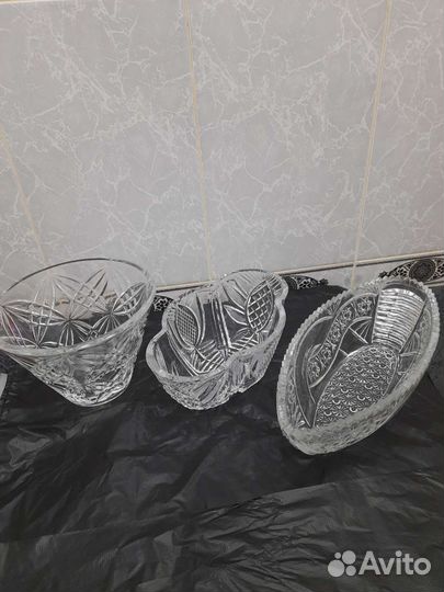 Хрусталь вазочки, салатники СССР, от 30р