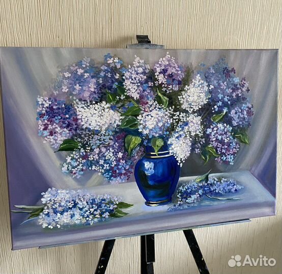 Картина маслом «Роскошная сирень» 40х60