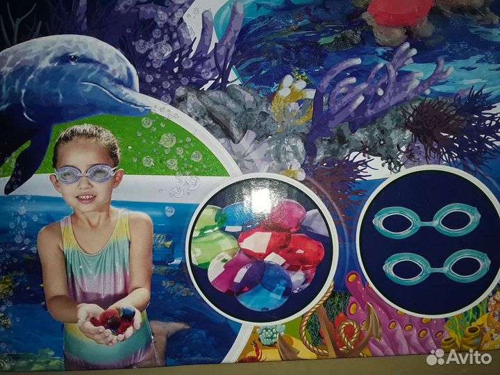 Новый В упаковке надувной бассейн 262на175на51см.7