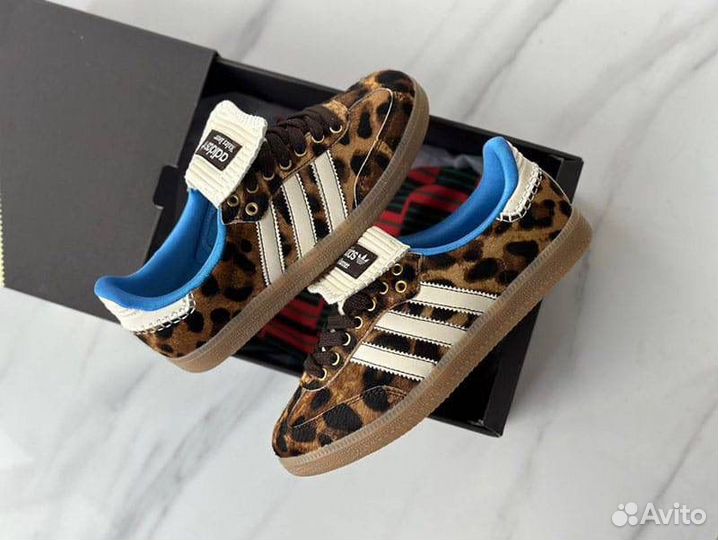 Кеды adidas samba pony x wales bonner leopard