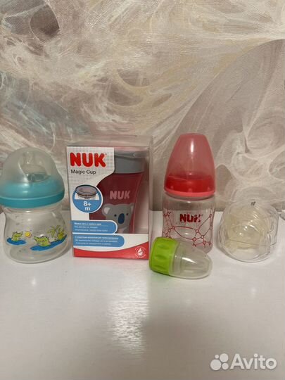 Бутылочка Nuk, Курносики, соски Авент