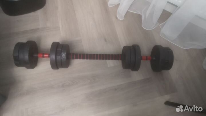 Гантели трансформер, превращаются в штангу