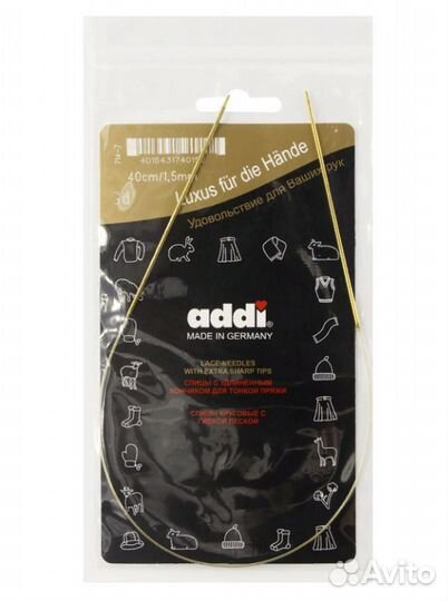 Спицы круговые с удл. кончиком, позолоченные addi