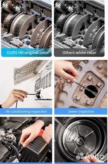 Эндоскоп wi-fi Разрешение HD1080P 2камеры