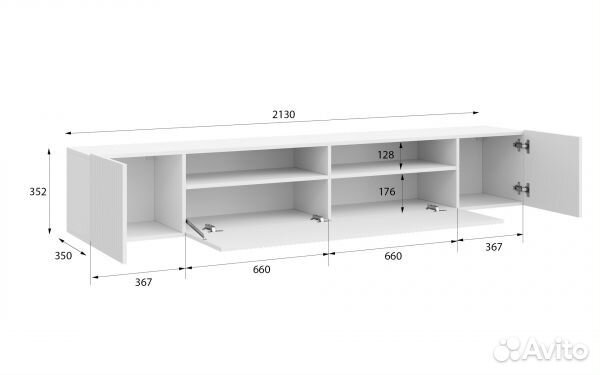 Тумба под тв Сканди белый глянец
