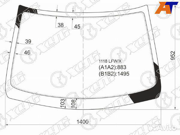 Стекло лобовое LADA kalina