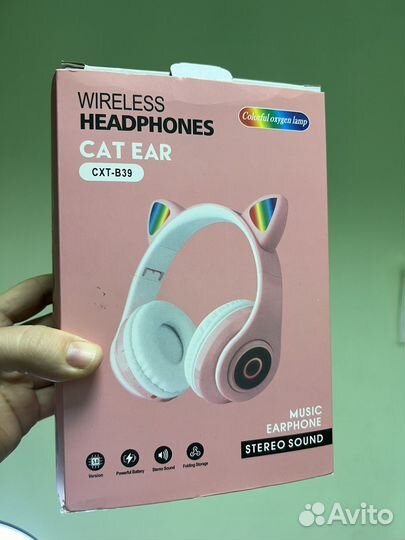 Беспроводные наушники с ушками детские