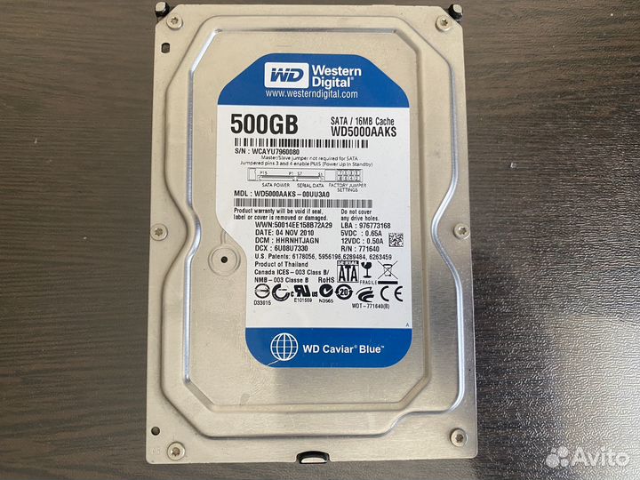 Жесткий диск 500 гб 3.5 WD Western Digital