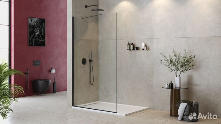 Душ. Стенка Cezares 115 Черный liberta-l-1-tb-115