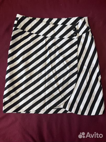 Юбка на запах мини в полоску