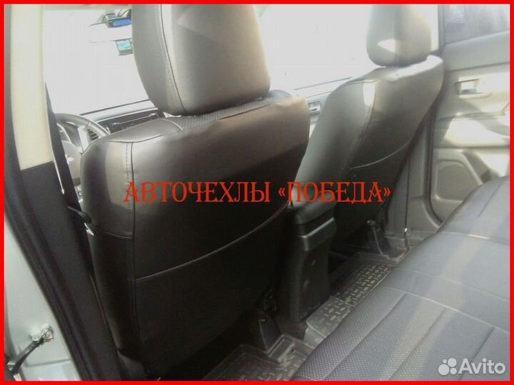 Чехлы Mitsubishi Outlander 3 из экокожи чёрные