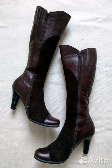 Сапоги (зима) нат замша/кожа 38р