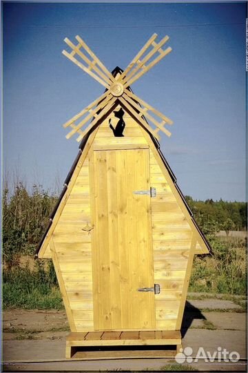Дачный туалет с декором и установкой сур 614