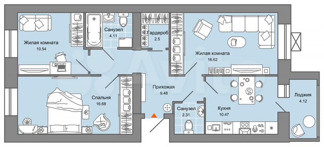 3-к. квартира, 75 м², 1/4 эт.