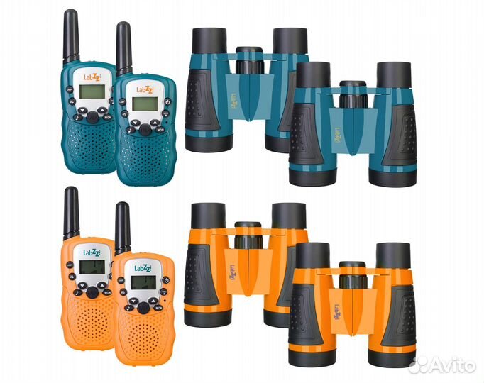 Комплект раций и биноклей Levenhuk LabZZ WTT10 Blu