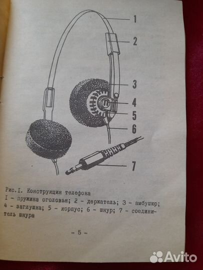 Телефон головной тсд 14.Стерио.Малогабаритн.ссср