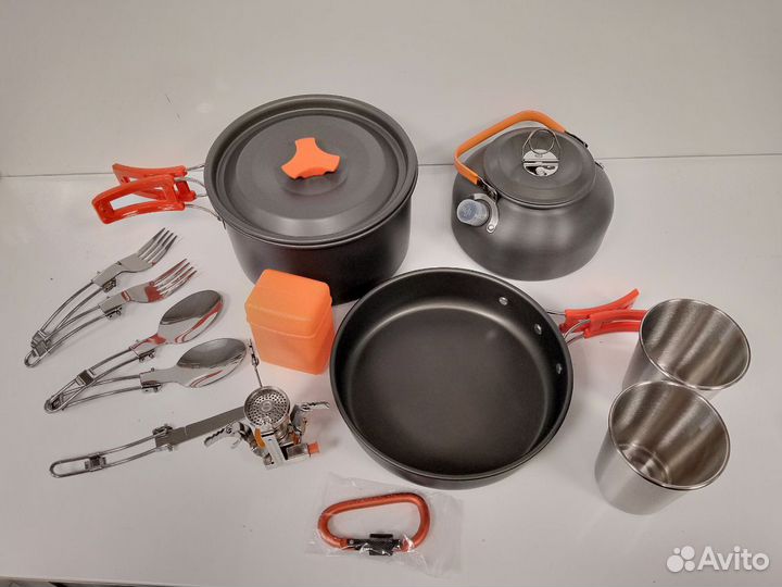 Походный набор посуды с газовой горелкой