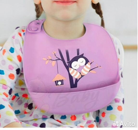 Слюнявчик нагрудник розовый детский Canpol PiKiBi