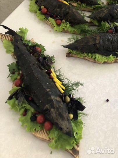 Доска деревянная Стерлядь для подачи