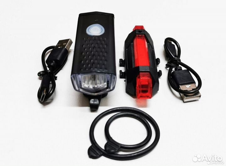 Передний + задний фонари на велосипед, велофонарь