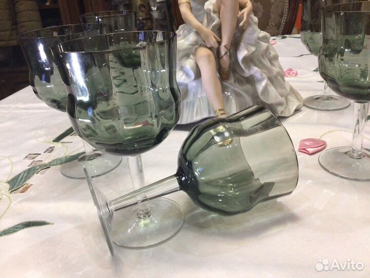 Бокалы редкие цветное хрустальное стекло СССР