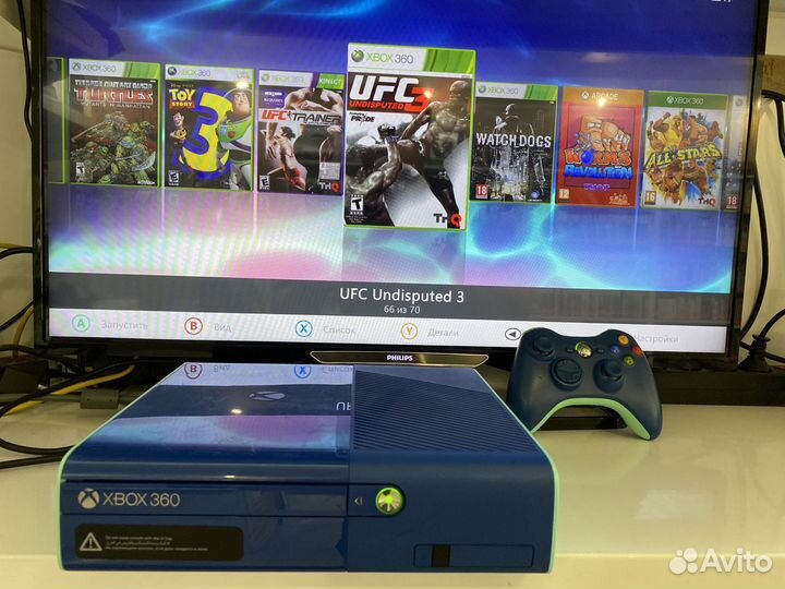 Xbox 360 Elite Blue 500 gb + 70 игр