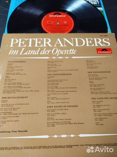 Peter Anders оперетта винил Германия