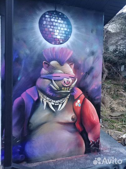 Граффити оформление стрит арт Новороссийск