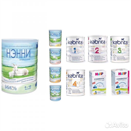 Молочная смесь Ненни,Мамако, Kabrita, HiPP и др