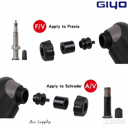 Велосипедный насос Giyo GP-41S с манометром