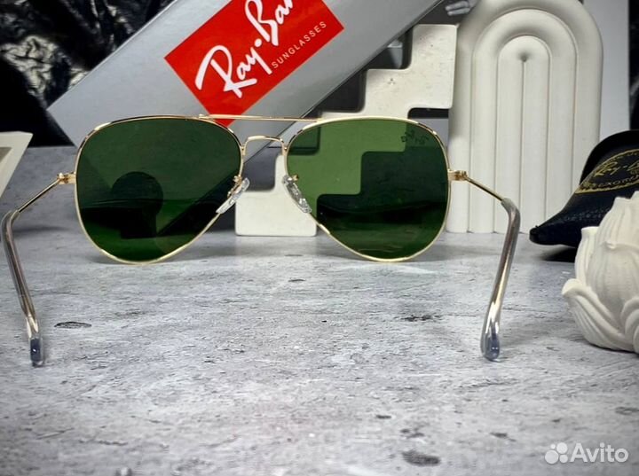 Очки Ray Ban Aviator золотистые