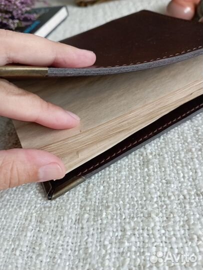 Кожаный блокнот ручной работы, А6 на кольцах