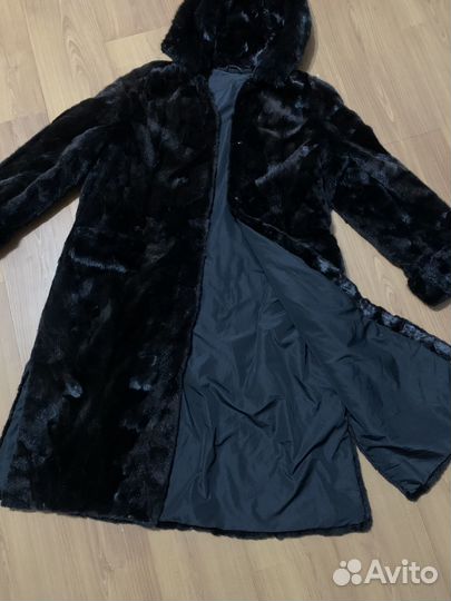 Шуба норковая с капюшоном