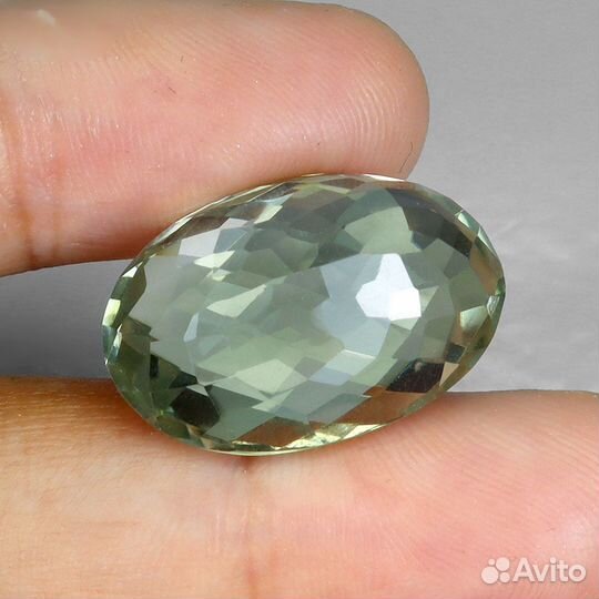 Зеленый природный бразильский аметист овал 19x13