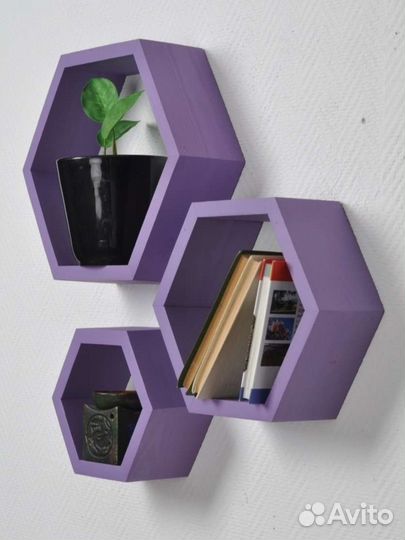 Полка настенная соты