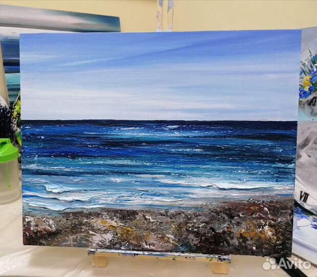 Картина маслом на холсте море