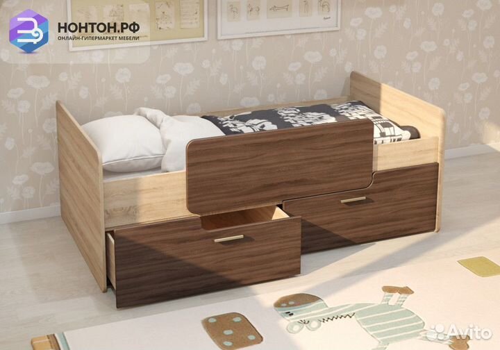 Кровать детская Умка ясень темный