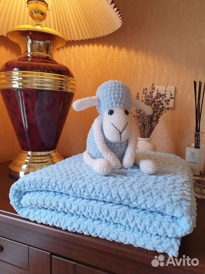 Плед детский вязаный ручная работа