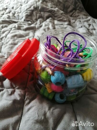 Деревянные бусины, шнуровка