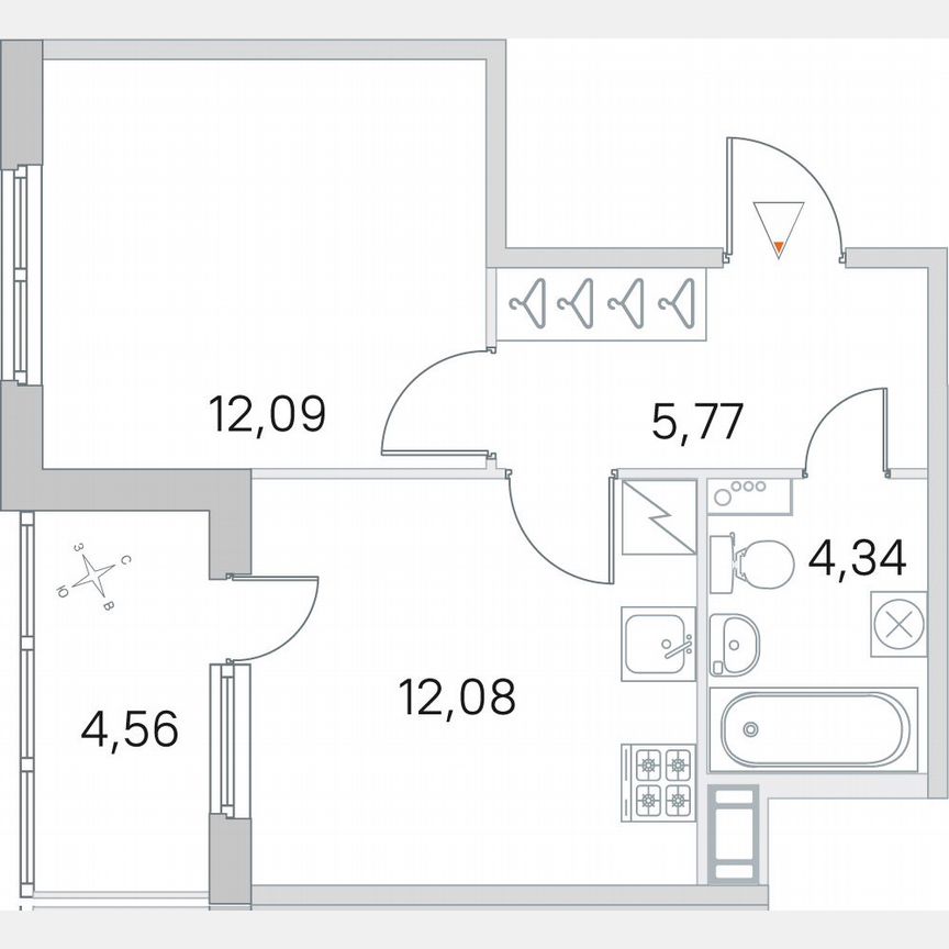 1-к. квартира, 36,6 м², 3/5 эт.