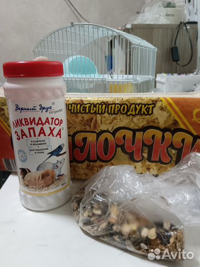 Джунгарский хомяк с клеткой